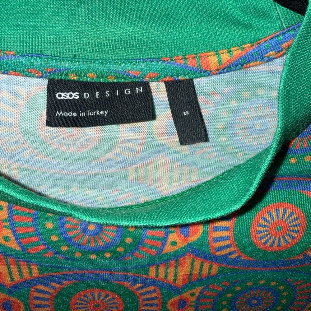 ASOS Design Colorful Geometric Pattern T-Shirt, Small - Picture 2 of 5